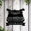 Personalized Typewriter Metal Sign Art, Custom Typewriter Monogram Metal Sign, Typewriter Gifts