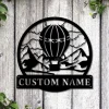 Personalized Air Balloon Monogram Metal Sign Art, Custom Air Balloon Metal Sign, Air Balloon Lover Sign Decoration For Living Room
