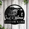 Personalized Usa Farm Tractor Metal Sign Art, Custom Usa Farm Tractor Monogram Metal Sign, Farmer Gift, Decor Decoration