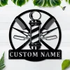 Personalized Barber Hair Stylist Metal Sign Art, Custom Hair Stylist Monogram Metal Sign, Hair Stylist Gifts, Job Gift, Hair Salon Gift