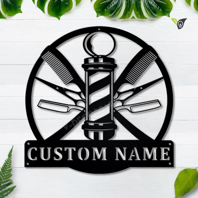 Personalized Barber Hair Stylist Metal Sign Art, Custom Hair Stylist Monogram Metal Sign, Hair Stylist Gifts, Job Gift, Hair Salon Gift