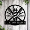 Personalized Barber Hair Stylist Metal Sign Art, Custom Hair Stylist Monogram Metal Sign, Hair Stylist Gifts, Job Gift, Hair Salon Gift