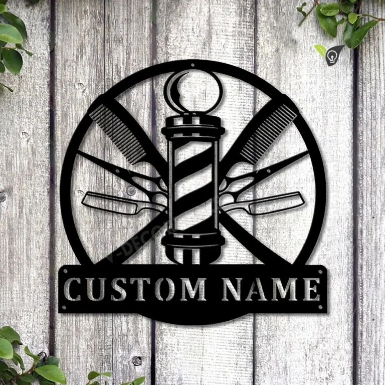 Personalized Barber Hair Stylist Metal Sign Art, Custom Hair Stylist Monogram Metal Sign, Hair Stylist Gifts, Job Gift, Hair Salon Gift