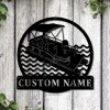 Personalized Pontoon Boat Metal Sign Art V5, Custom Pontoon Boat Monogram Metal Sign, Pontoon Boat Gifts, Job Gift, Home Decor