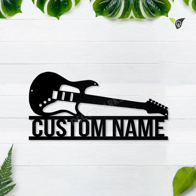 Personalized Guitar Metal Sign Art, Custom Guitar Metal Wall Art, Bedroom Decor, Custom Guitar Decoration