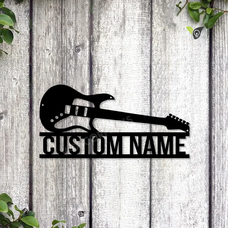 Personalized Guitar Metal Sign Art, Custom Guitar Metal Wall Art, Bedroom Decor, Custom Guitar Decoration