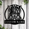 Personalized Military Boots Fallen Soldier Metal Sign Art, Custom Fallen Soldier Monogram Metal Sign, Military Boots Home Decor