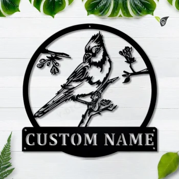 Personalized Blue Jay Bird Monogram Metal Sign Art, Custom Blue Jay Bird Metal Sign, Father's Day Gift, Blue Jay Bird Gift