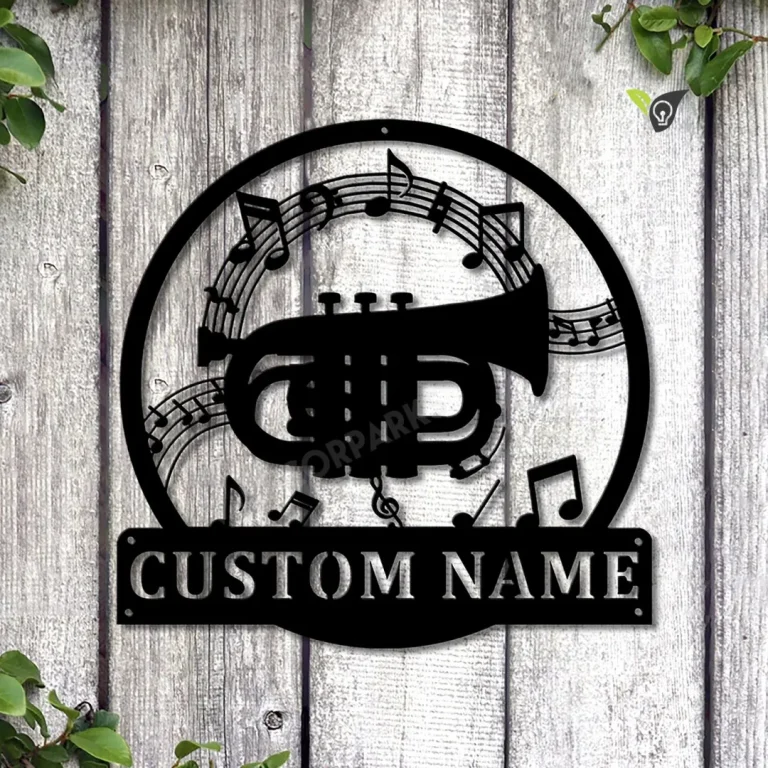 Personalized Pocket Trumpet Metal Sign Art, Custom Pocket Trumpet Metal Wall Art Bedroom Decor, Custom Trumpet Decor Decoration