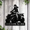 Personalized Us Atv Girl Metal Sign Art, Custom Us Atv Metal Sign, Hobbie Gifts, Sport Gift, Birthday Gift