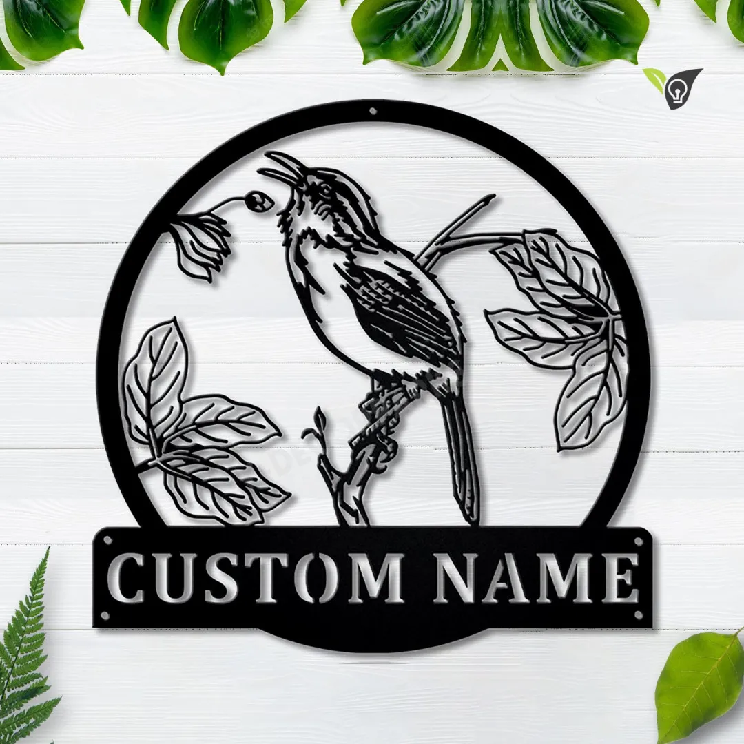 MSCC0794-copy.webp Personalized Wren Bird Monogram Metal Sign Art, Custom Wren Bird Metal Sign, Father's Day Gift, Pets Gift, Birthday Gift