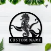 Personalized Seahorse Monogram Metal Sign Art ,custom Seahorse Metal Sign, Seahorse Lover Sign Decoration For Living Room