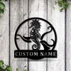 Personalized Seahorse Monogram Metal Sign Art ,custom Seahorse Metal Sign, Seahorse Lover Sign Decoration For Living Room
