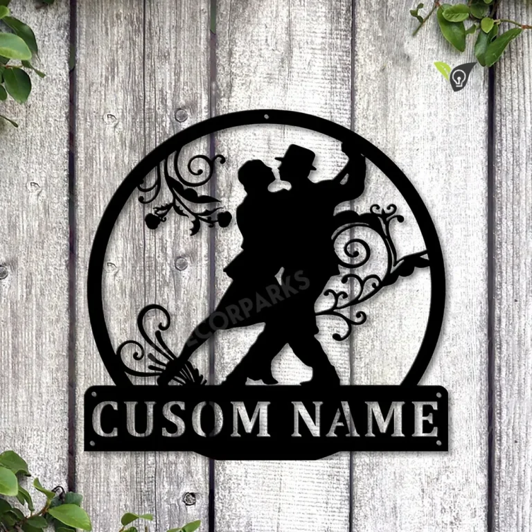 Personalized Tango Dance Monogram Metal Sign Art, Custom Tango Dance Metal Sign, Tango Dance Lover Sign Decoration For Living Room