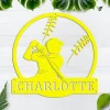 Personalized Softball Monogram Metal Sign Art, Custom Softball Metal Sign, Softball Lover Sign Decoration For Living Room