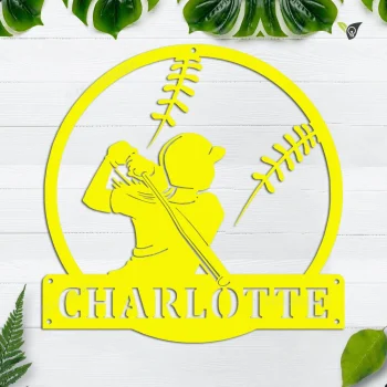 Personalized Softball Monogram Metal Sign Art, Custom Softball Metal Sign, Softball Lover Sign Decoration For Living Room