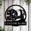 Personalized Cement Mixer Truck Monogram Metal Sign Art, Custom Cement Mixer Truck Metal Wall Art, Housewarming Outdoor Metal Sign