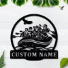 Personalized Rafting Monogram Metal Sign Art, Custom Rafting Metal Sign, Rafting Lover Sign Decoration For Living Room