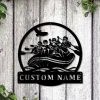 Personalized Rafting Monogram Metal Sign Art, Custom Rafting Metal Sign, Rafting Lover Sign Decoration For Living Room