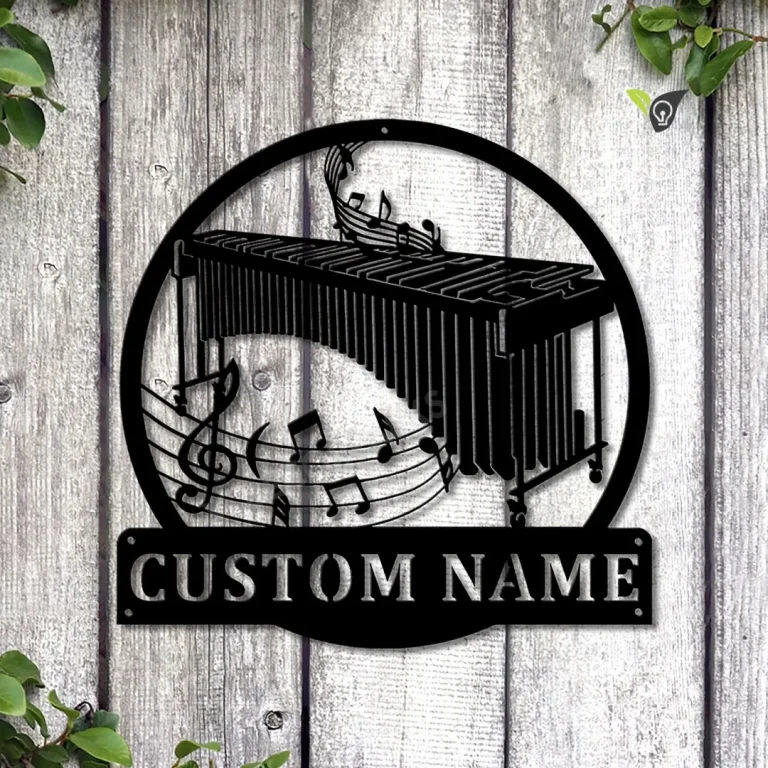 Personalized Marimba Monogram Metal Sign Art, Custom Marimba Monogram Metal Sign, Musical Instrument, Marimba Gift, Music Gift