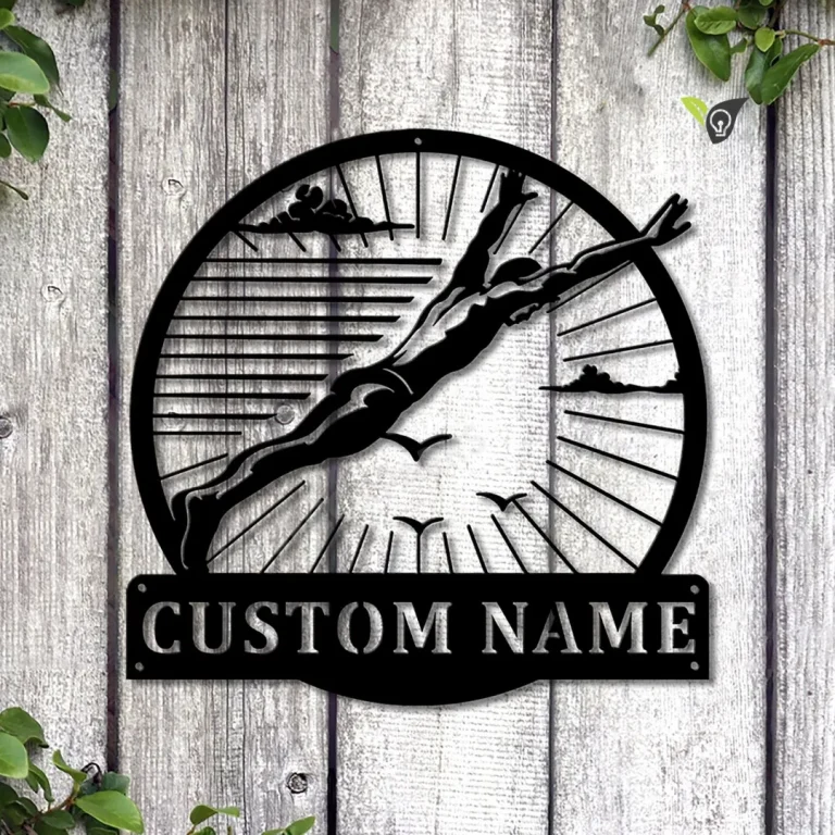 Monogram Cliff Personalized Cliff Diving Sport Monogram Metal Sign Art, Custom Cliff ...
