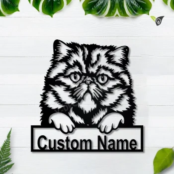 Personalized Persian Cat Metal Sign Art V2, Custom Persian Cat Metal Sign, Father's Day Gift, Pets Gift, Birthday Gift