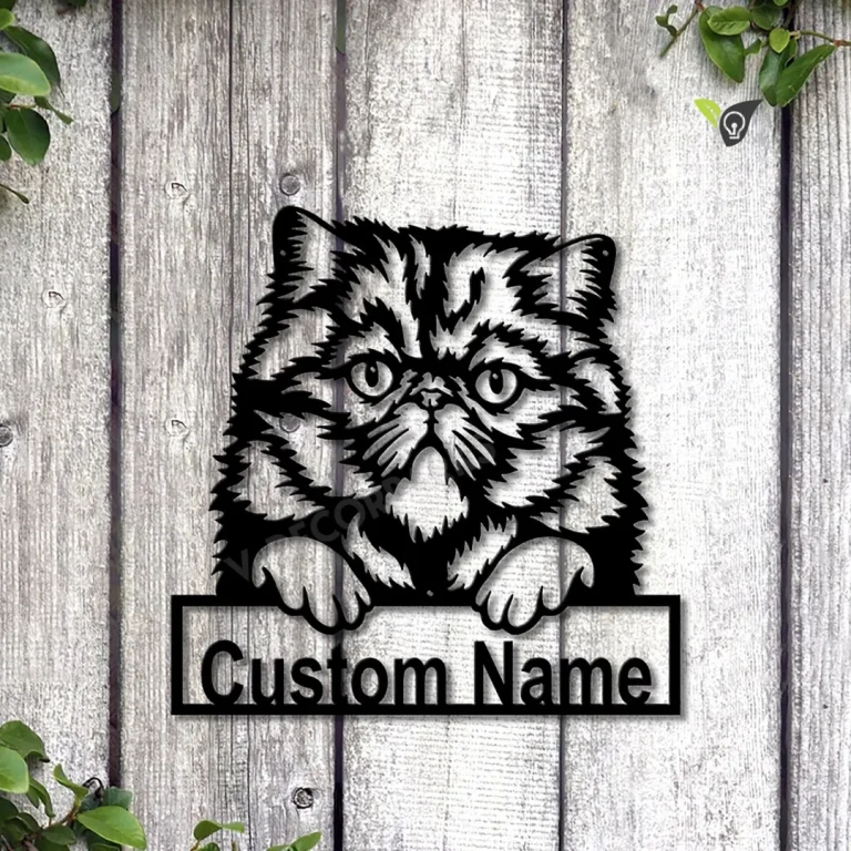 Personalized Persian Cat Metal Sign Art V2, Custom Persian Cat Metal Sign, Father's Day Gift, Pets Gift, Birthday Gift