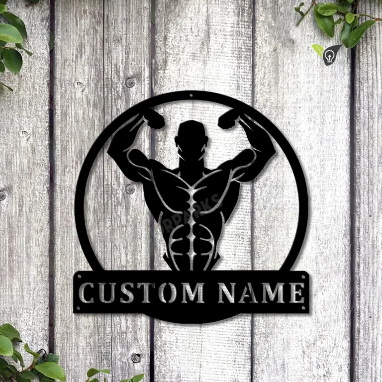 Personalized Bodybuilding Monogram Metal Sign Art, Custom Bodybuilding Metal Sign, Hobbie Gifts, Sport Gift, Birthday Gift