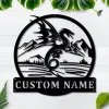 Personalized Dragon Monogram Metal Sign Art V5 Custom Dragon Metal Sign Custom Lover Sign Decoration For Living Room