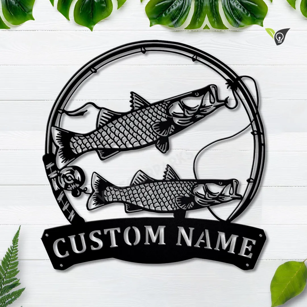 MSCC0916-copy.webp Personalized Common Snook Fishing Fish Pole Metal Sign Art, Custom Common Snook Fishing Metal Sign, Fishing Lover Home Decor