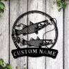 Personalized Common Snook Fishing Fish Pole Metal Sign Art, Custom Common Snook Fishing Metal Sign, Fishing Lover Home Decor