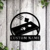 Personalized Cornhole Monogram Metal Sign Art, Custom Cornhole Metal Sign, Cornhole Lover Sign Decoration For Living Room
