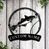 Personalized Haddock Fishing Fish Pole Metal Sign Art, Custom Haddock Fishing Monogram Metal Sign, Fishing Gifts, Hobbie Gift