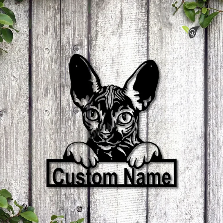 Personalized Sphynx Cat Metal Sign Art, Custom Sphynx Cat Metal Sign, Father's Day Gift, Pets Gift, Birthday Gift