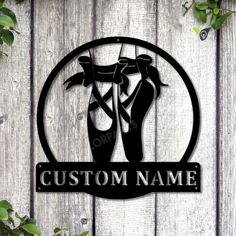 Personalized Ballerina Monogram Metal Sign Art, Custom Ballerina Metal Sign, Ballerina Lover Sign Decoration For Living Room