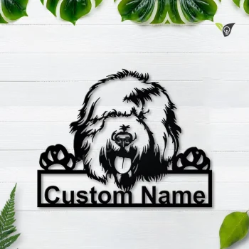 Personalized Old English Sheepdog Dog Metal Sign Art, Custom Old English Sheepdog Dog Metal Sign, Animal Funny, Father's Day Gift, Pets