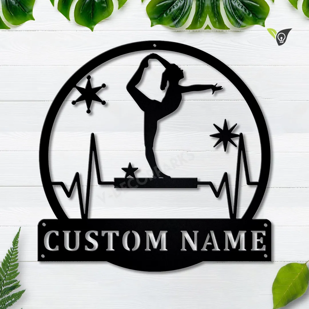 MSCC1007-copy.webp Personalized Balance Beam Monogram Metal Sign Art, Balance Beam Metal Sign, Artistic Gymnastics Outdoor Metal, Hobbie Gift