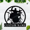 Personalized Drummer Male Metal Sign Art, Custom Drummer Male Metal Sign, Drummer Gifts For Men, Drummer Male Gift, Music Gift