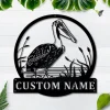 Personalized Pelican Bird Monogram Metal Sign Art, Custom Pelican Bird Metal Sign, Father's Day Gift, Pelican Bird Gift