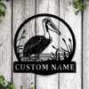 Personalized Pelican Bird Monogram Metal Sign Art, Custom Pelican Bird Metal Sign, Father's Day Gift, Pelican Bird Gift