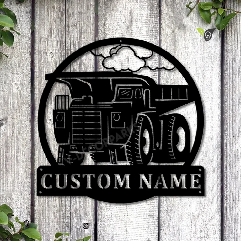 Personalized Haul Truck Monogram Metal Sign Art, Custom Haul Truck Metal Sign, Haul Truck Gifts Funny