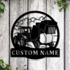 Personalized Farm Round Baler Metal Sign Art, Custom Farm Tractor Monogram Metal Sign, Farmer Gift, Decor Decoration