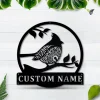 Personalized Cardinals Birds Monogram Metal Sign Art Custom Cardinals Birds Metal Sign Cardinals Birds Lover Sign Decoration For Living Room