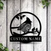 Personalized Cardinals Birds Monogram Metal Sign Art Custom Cardinals Birds Metal Sign Cardinals Birds Lover Sign Decoration For Living Room