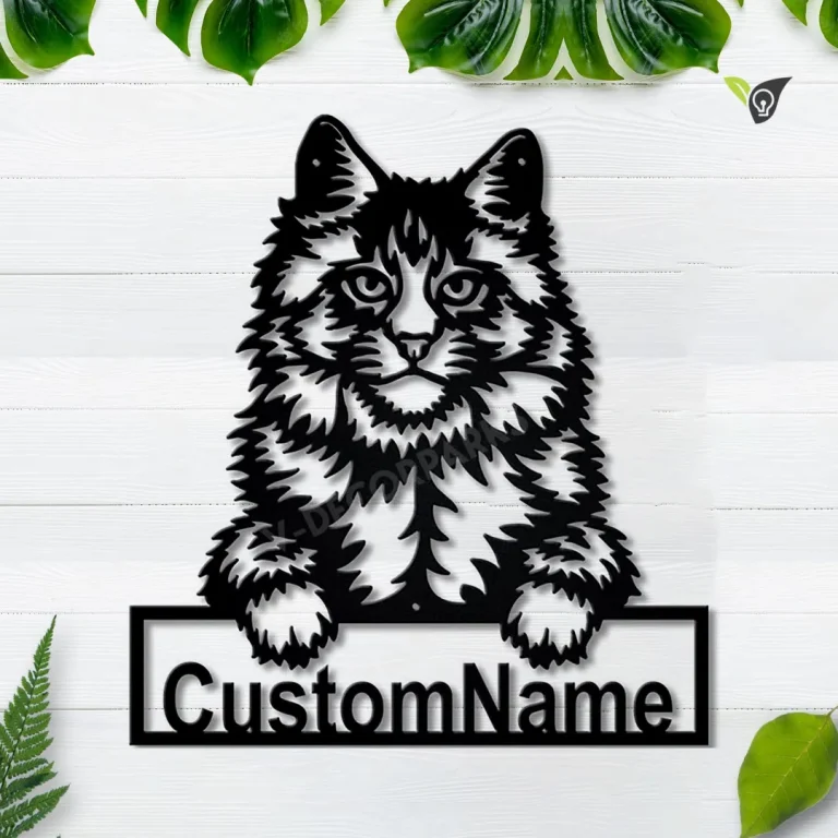 Personalized Main Coon Cat Metal Sign Art, Custom Main Coon Cat Metal Sign, Father's Day Gift, Pets Gift, Birthday Gift