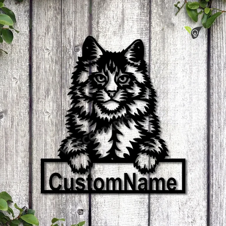 Personalized Main Coon Cat Metal Sign Art, Custom Main Coon Cat Metal Sign, Father's Day Gift, Pets Gift, Birthday Gift