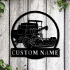 Personalized Combine Harvester Monogram Metal Sign Art, Custom Combine Harvester Metal Wall Art, Outdoor Metal Sign, Job Gift