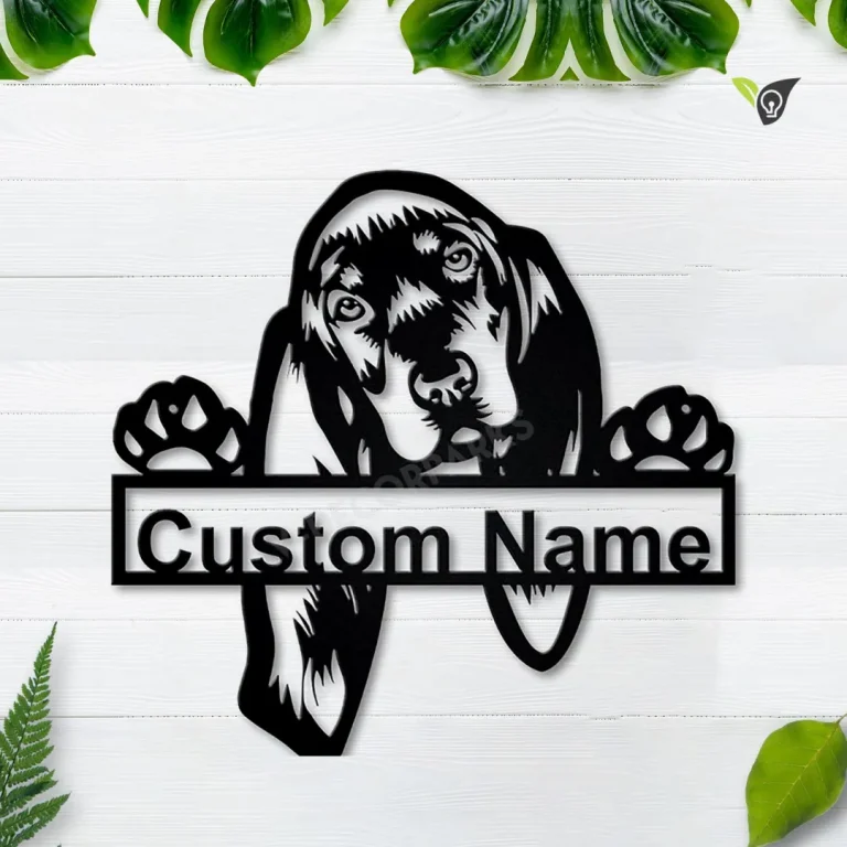 Personalized Black And Tan Coonhound Metal Sign Art, Custom Black And Tan Coonhound Metal Sign, Dog Gift, Birthday Gift, Animal Funny