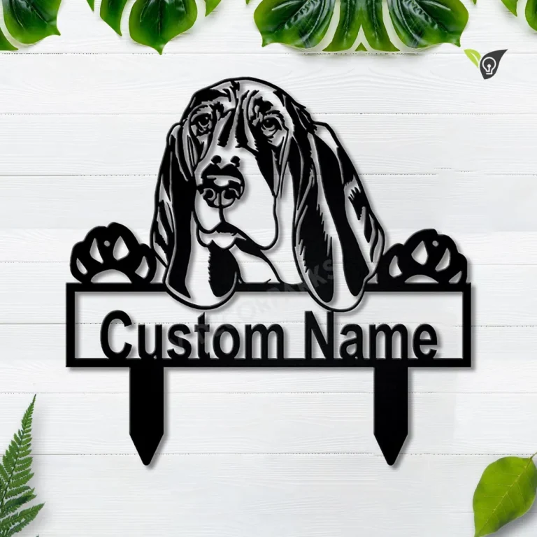 Personalized Basset Hound Metal Yard Art, Custom Basset Hound Metal Sign, Basset Hound Gifts Funny, Dog Gift, Animal Custom