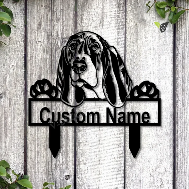 Personalized Basset Hound Metal Yard Art, Custom Basset Hound Metal Sign, Basset Hound Gifts Funny, Dog Gift, Animal Custom